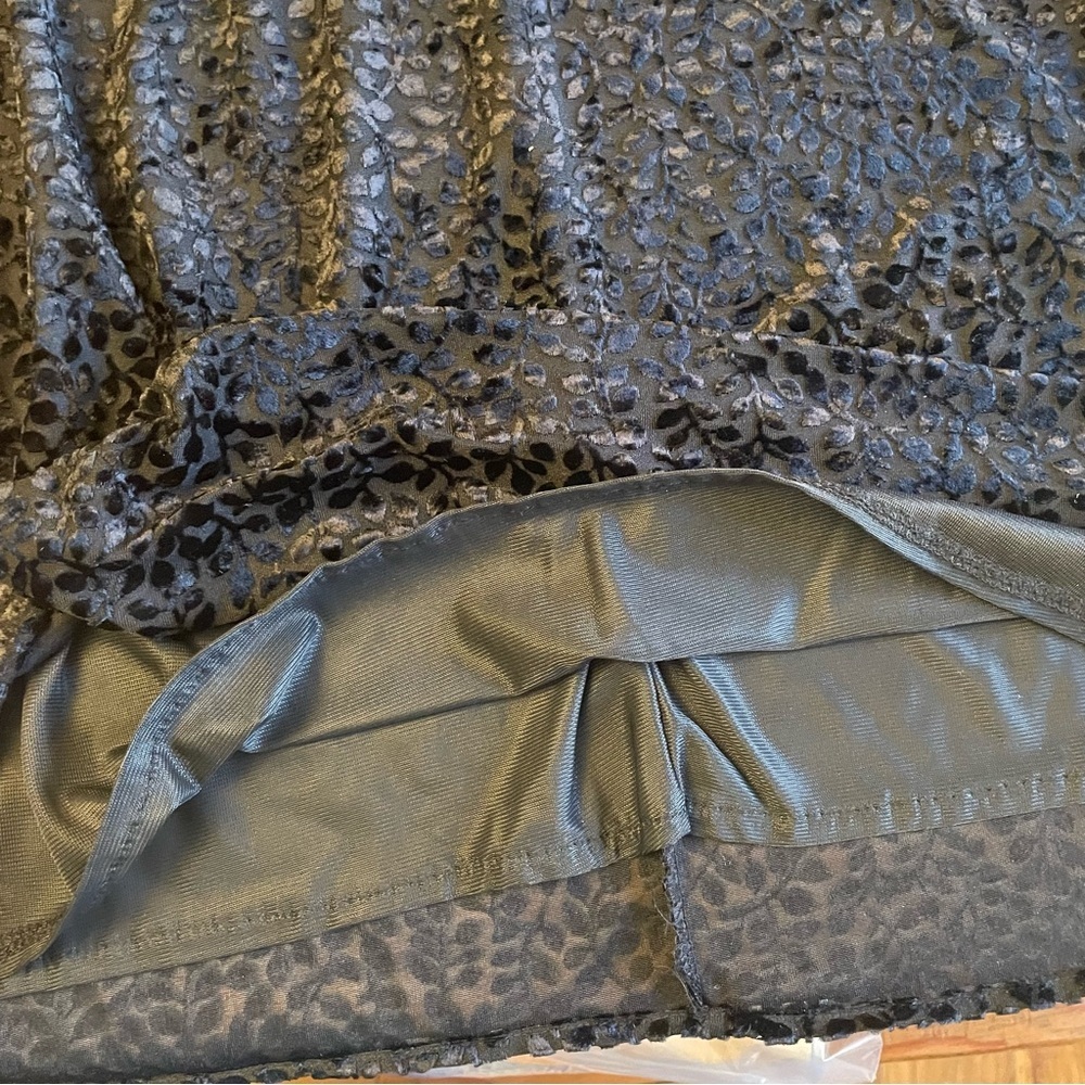 Ronni Nicole Dress Women Size 6 Black Crushed Velvet Long Maxi Short Sleeve - Picture 12 of 14